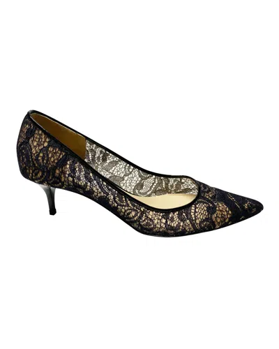 Jimmy Choo Pointed Toe Pumps In Black Lace