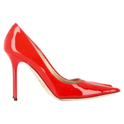 Jimmy Choo Pointed-toe Pumps In Red Patent Leather