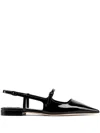 Jimmy Choo Black Patent Leather Didi Flat Shoes In Black