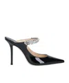 Jimmy Choo Crystal Strap Embellished Mules With 10cm Heel In Black