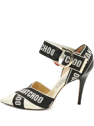 Pre-owned Jimmy Choo Pointed-toe Strap Pumps In White