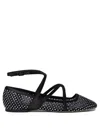 Jimmy Choo Pointed Toe Studded Leather Ballerinas In Black
