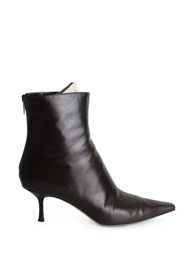 Pre-owned Jimmy Choo Pointed-toe Ankle Boots In Black