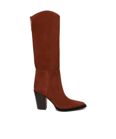 Jimmy Choo Pointed-toe High Boots In Brown