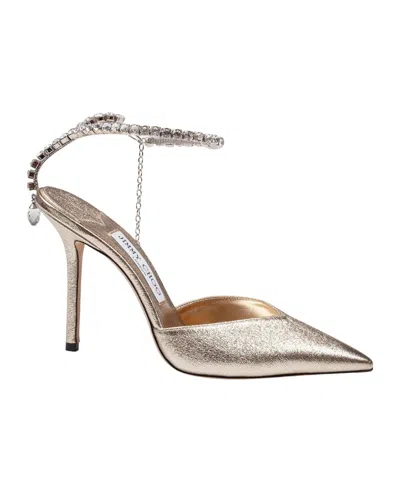 Jimmy Choo Pointed-toe High-heeled Sandals In Gold