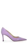 Jimmy Choo Cass Suede And Patent Leather Pumps In Lilac