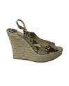 Jimmy Choo Polar Python Print Espadrille Wedges In Multicolor Leather In Multi