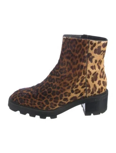 Pre-owned Jimmy Choo Ponyhair Animal Print Boots In Brown