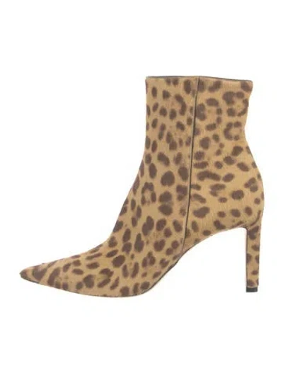 Pre-owned Jimmy Choo Ponyhair Animal Print Boots In Neutral