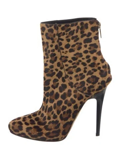 Pre-owned Jimmy Choo Ponyhair Animal Print Boots In Neutrals