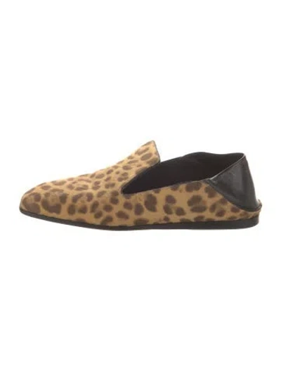 Pre-owned Jimmy Choo Ponyhair Animal Print Loafers In Brown