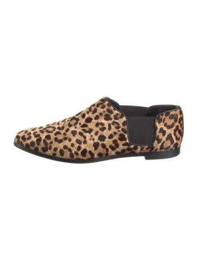 Pre-owned Jimmy Choo Ponyhair Animal Print Loafers In Brown