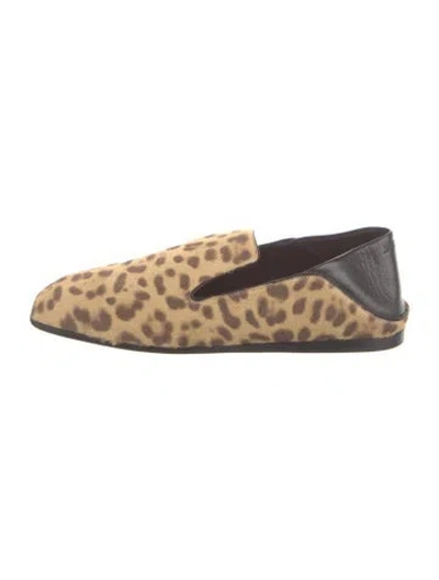 Pre-owned Jimmy Choo Ponyhair Animal Print Loafers In Brown