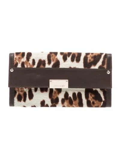 Pre-owned Jimmy Choo Ponyhair Clutch In Brown