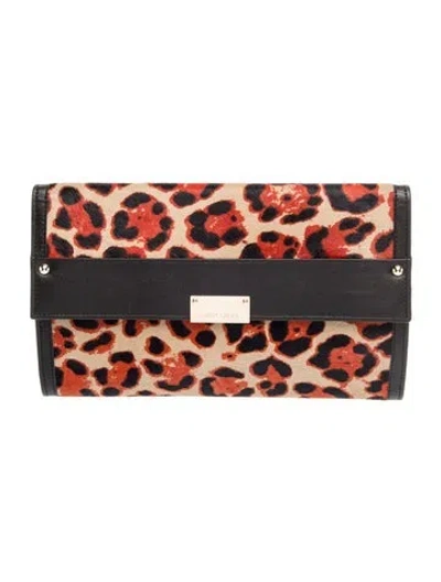 Pre-owned Jimmy Choo Ponyhair Clutch In Neutral