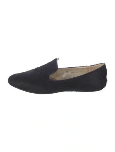 Pre-owned Jimmy Choo Ponyhair Loafers In Blue