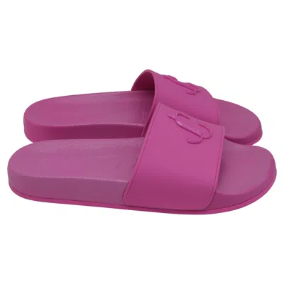 Jimmy Choo Port F Pool Slide Sandals In Pink Rubber In Purple