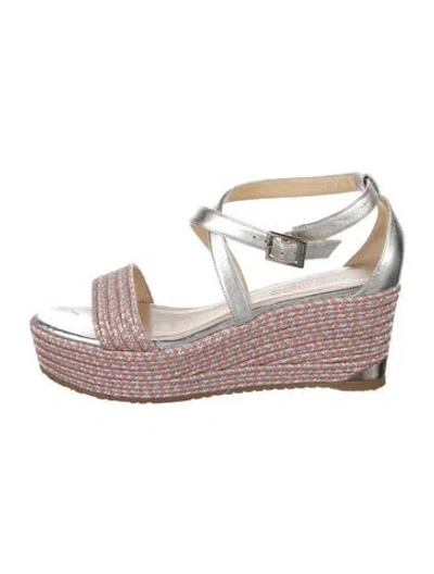 Pre-owned Jimmy Choo Portia 70 Leather Espadrilles In Multi