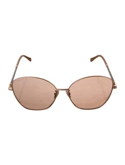 Pre-owned Jimmy Choo Posie Oversize Sunglasses In Brown