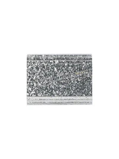 Jimmy Choo Pouch With Glitter Candy In White