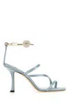 JIMMY CHOO POWDER BLUE SATIN OTTILIA SANDALS