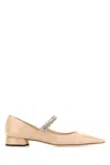 Jimmy Choo Powder Pink Leather Bing Ballerinas