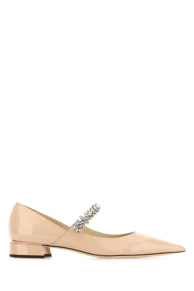 Jimmy Choo Powder Pink Leather Bing Ballerinas