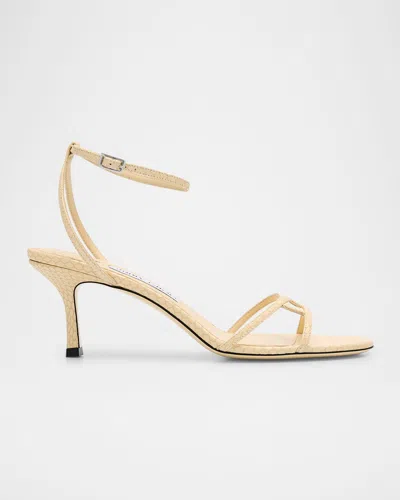 Jimmy Choo Printed Elaphe 1998 Leo Ankle-strap Sandals In White