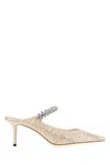 Jimmy Choo Mules Leather Textured Strap Embellished In Brown
