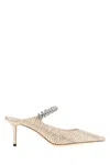 Jimmy Choo Mules Leather Textured Strap Embellished In Brown