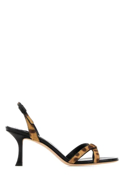 Jimmy Choo Printed Leather Hair Elsy 70 Sandals In Animal Print