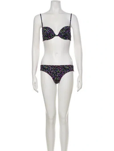 Pre-owned Jimmy Choo Printed One-piece In Black