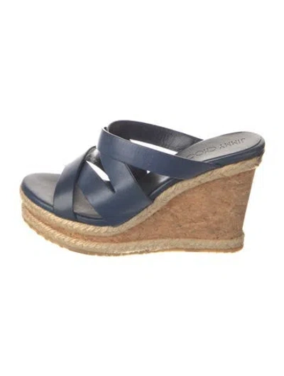 Pre-owned Jimmy Choo Prisma Vachetta Wedge Leather Slides