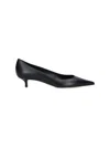 Jimmy Choo Pointed Toe Leather Kitten Heel Pumps In Black