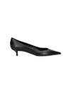Jimmy Choo Pointed Toe Leather Kitten Heel Pumps In Black