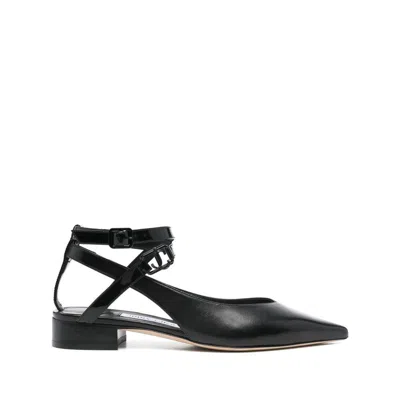 Jimmy Choo Low Shoes In Black Leather And Mesh