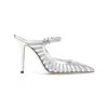 Jimmy Choo 100mm Bing Crystal-embellished Mules In Gray