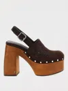 Jimmy Choo Alida 135 Embroidered Studded Suede Platform Clogs In Brown