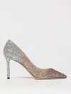 Jimmy Choo Romy Multicolor Pumps With All-over Glitters In Fabric And Leather Woman In Champagne