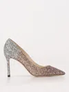 Jimmy Choo Romy Multicolor Pumps With All-over Glitters In Fabric And Leather Woman In 印花/多色