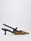 Jimmy Choo Leopard Print Leather Pumps With 45mm Heel And Pointed Toe In Natural