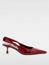 Jimmy Choo Amel 50 Embellished Mirrored-leather Slingback Pumps In Red