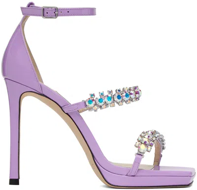 Jimmy Choo Purple Bing 100 Heeled Sandals In Wisteria/aurora