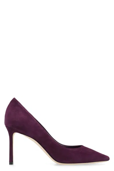 Jimmy Choo Purple Solid Pointed Toe Pumps