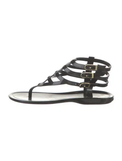 Pre-owned Jimmy Choo Pvc Gladiator Sandals In Black