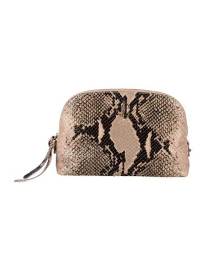 Pre-owned Jimmy Choo Python Cosmetic Bag In Black