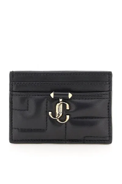 Jimmy Choo Quilted Nappa Leather Card Holder In Nero