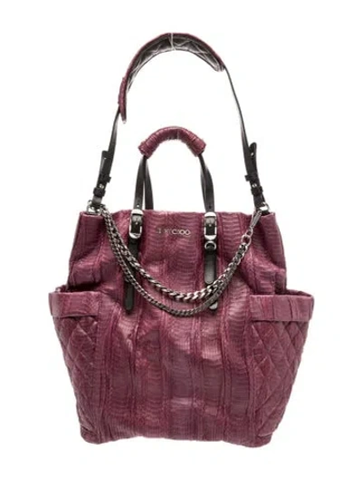 Pre-owned Jimmy Choo Quilted Top Handle Bag In Purple