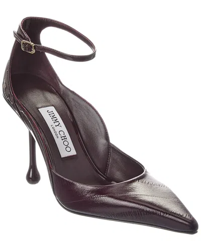 Jimmy Choo Quinci 95 Leather Pump In Burgundy