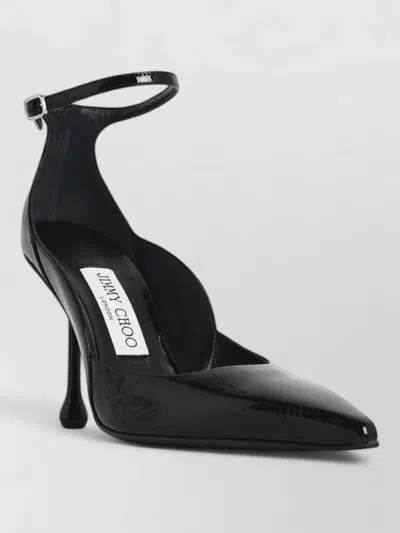 Jimmy Choo Quinci 95 Leather Pumps Patent Pointed In Black